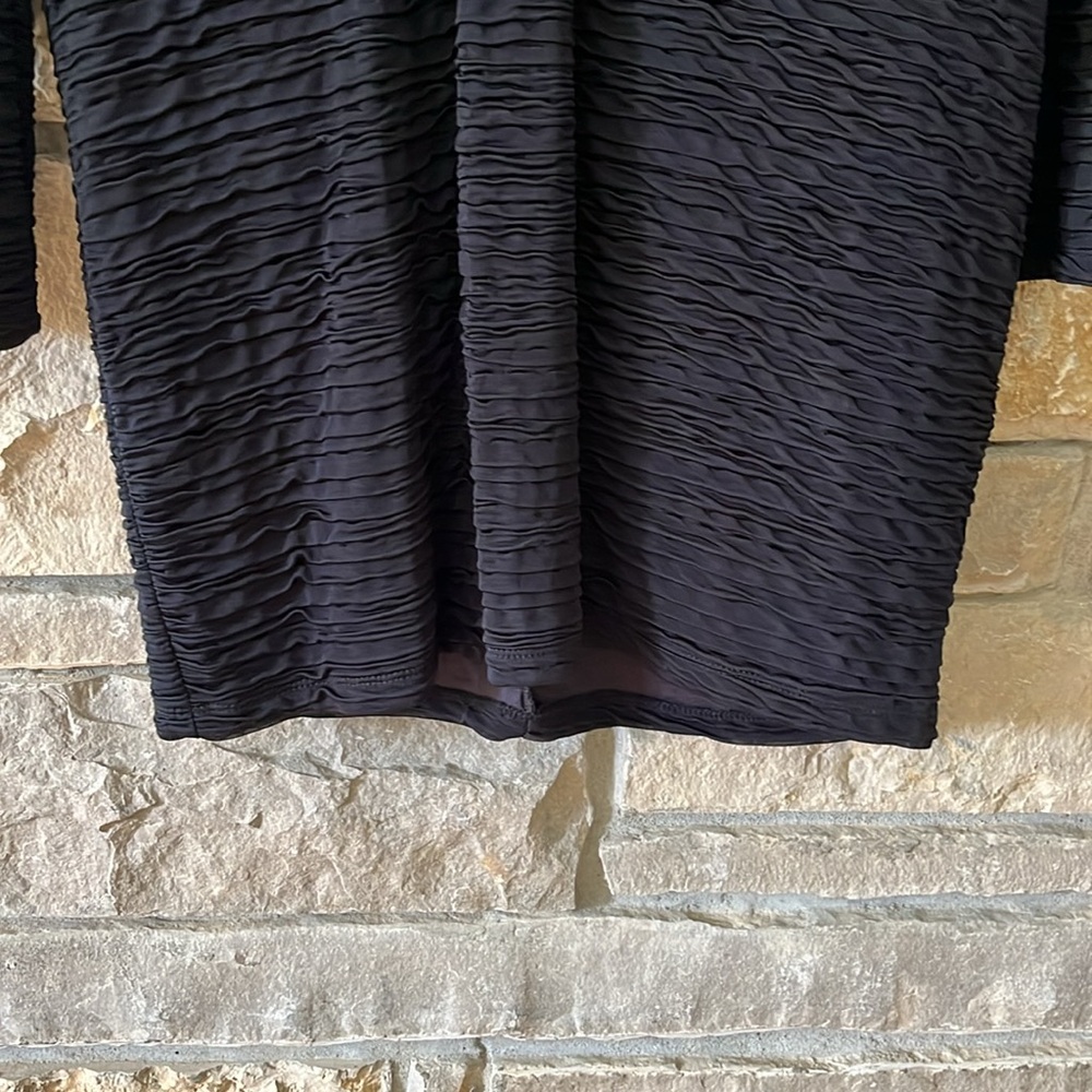 H&M Black Ruched V-Neck Long Sleeve Mini Dress Size Xl - Picture 4 of 10